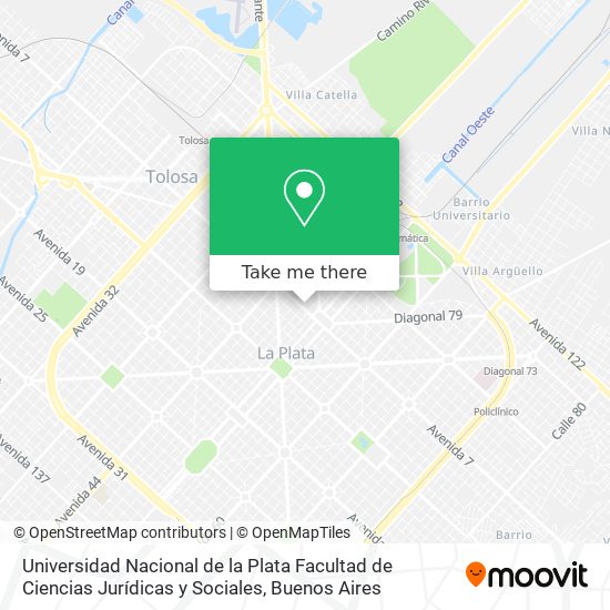 Universidad Nacional de la Plata Facultad de Ciencias Jurídicas y Sociales map