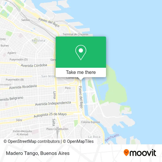 Mapa de Madero Tango