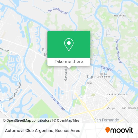 Mapa de Automovil Club Argentino