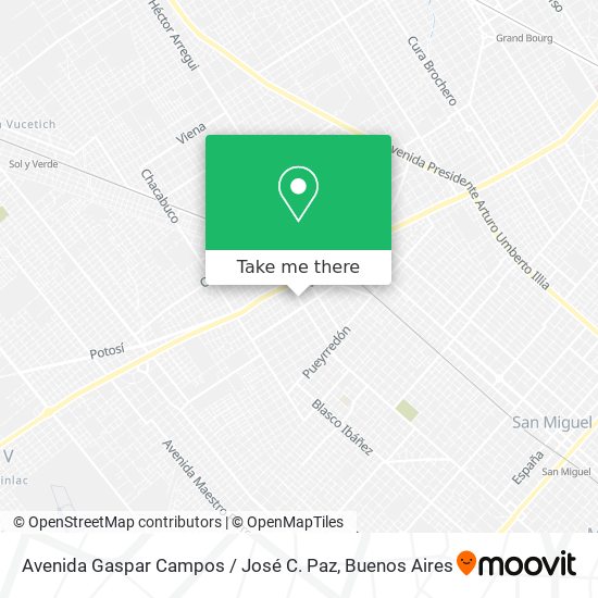 Avenida Gaspar Campos / José C. Paz map