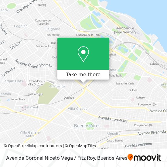 Avenida Coronel Niceto Vega / Fitz Roy map
