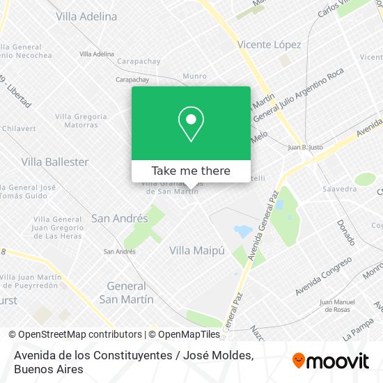 Mapa de Avenida de los Constituyentes / José Moldes