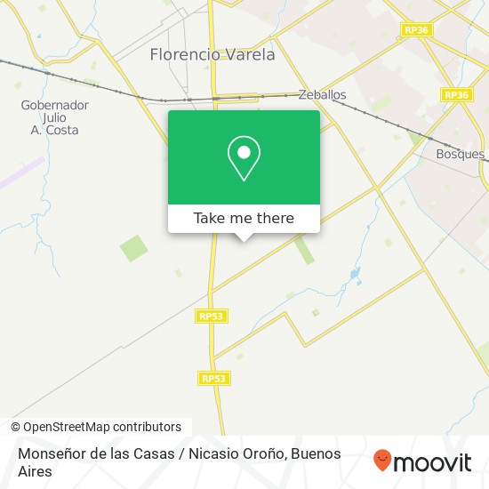 Monseñor de las Casas / Nicasio Oroño map