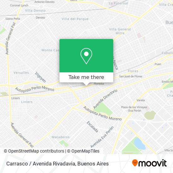 Mapa de Carrasco / Avenida Rivadavia