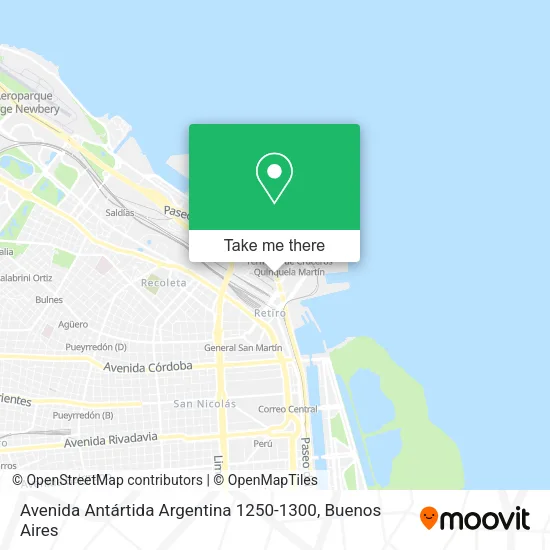 Mapa de Avenida Antártida Argentina 1250-1300