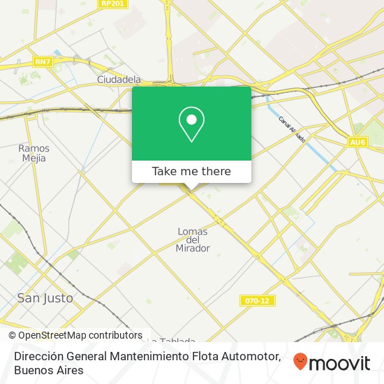 Dirección General Mantenimiento Flota Automotor map