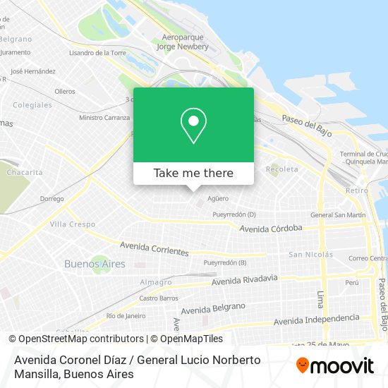 Mapa de Avenida Coronel Díaz / General Lucio Norberto Mansilla
