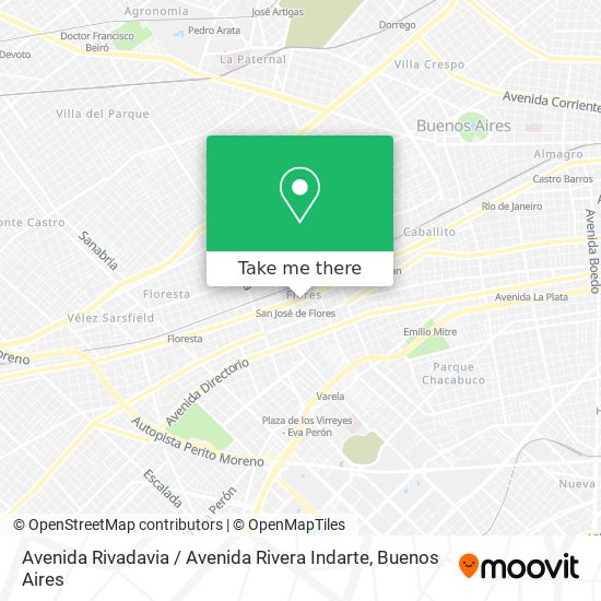 Mapa de Avenida Rivadavia / Avenida Rivera Indarte