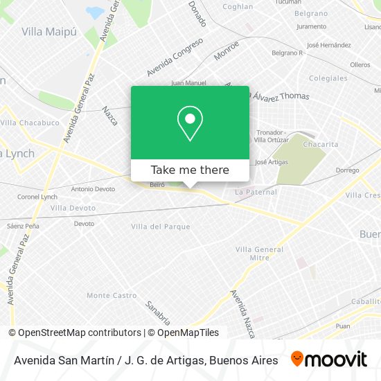 Mapa de Avenida San Martín / J. G. de Artigas