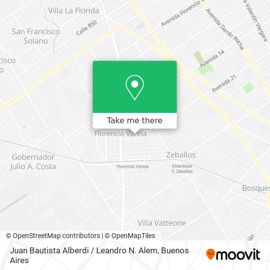 Juan Bautista Alberdi / Leandro N. Alem map