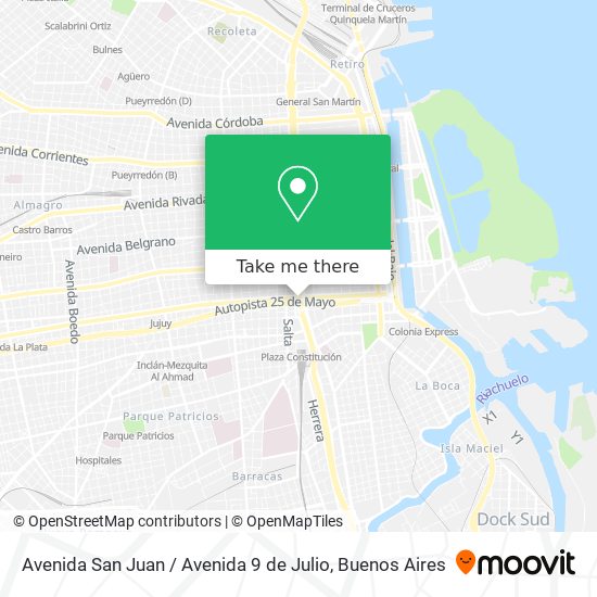 Avenida San Juan / Avenida 9 de Julio map