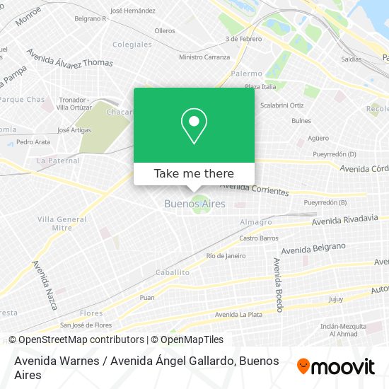 Mapa de Avenida Warnes / Avenida Ángel Gallardo