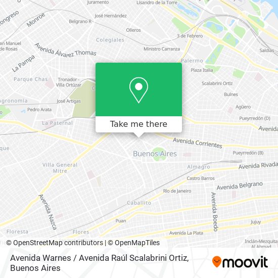 Avenida Warnes / Avenida Raúl Scalabrini Ortiz map