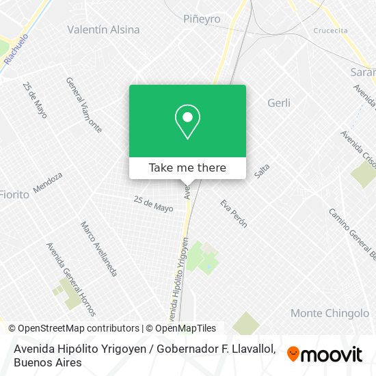 Avenida Hipólito Yrigoyen / Gobernador F. Llavallol map