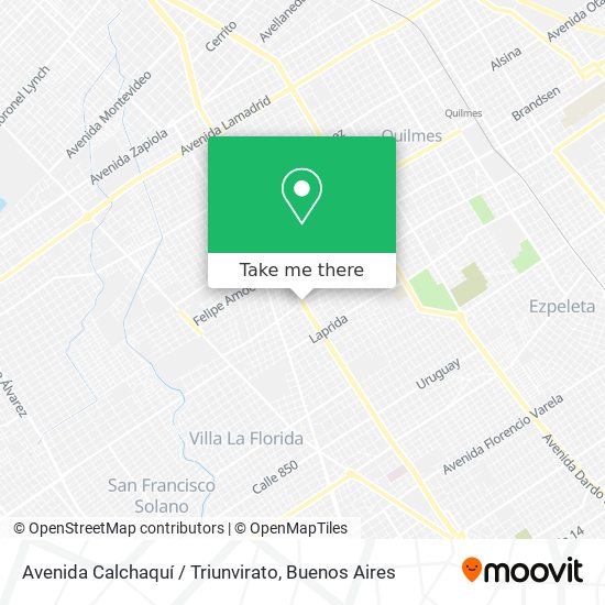 Avenida Calchaquí / Triunvirato map