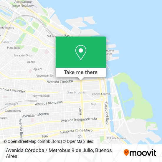Mapa de Avenida Córdoba / Metrobus 9 de Julio