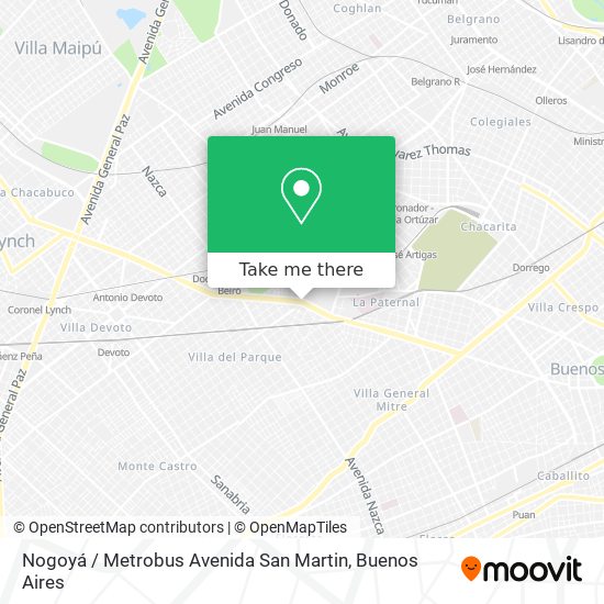 Nogoyá / Metrobus Avenida San Martin map