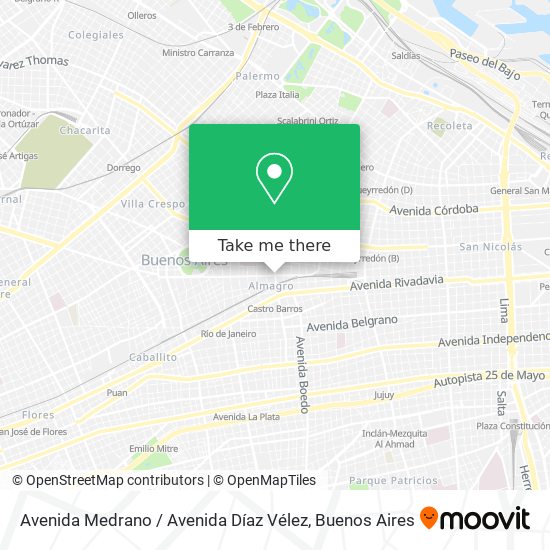 Avenida Medrano / Avenida Díaz Vélez map