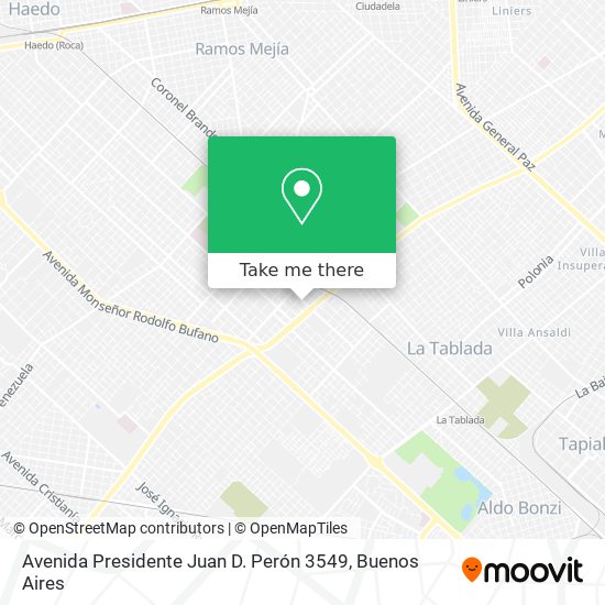 Mapa de Avenida Presidente Juan D. Perón 3549