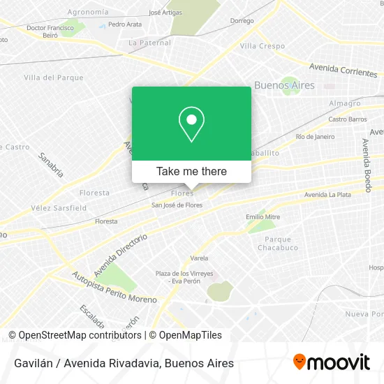 Mapa de Gavilán / Avenida Rivadavia