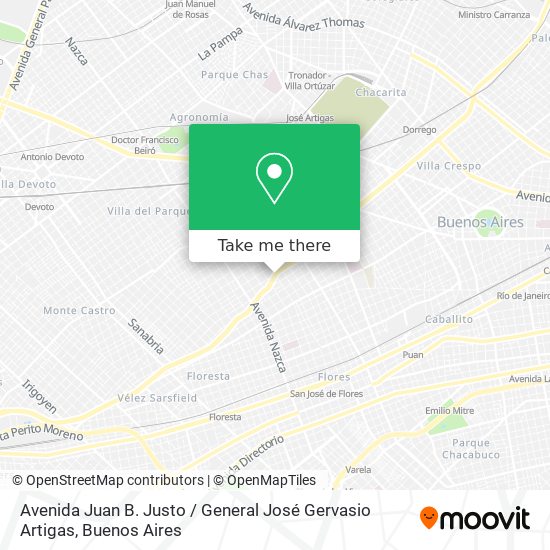 Avenida Juan B. Justo / General José Gervasio Artigas map