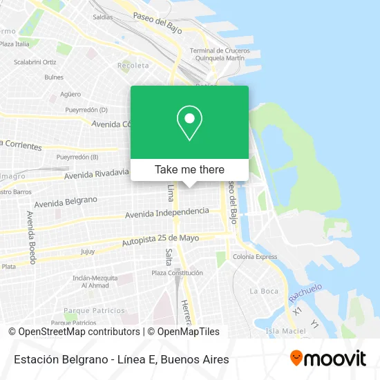 Mapa de Estación Belgrano - Línea E