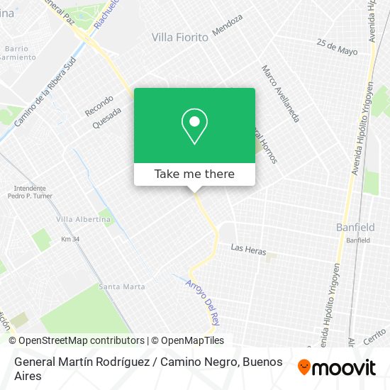 Mapa de General Martín Rodríguez / Camino Negro