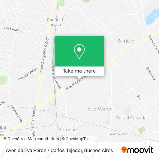 Avenida Eva Perón / Carlos Tejedor map