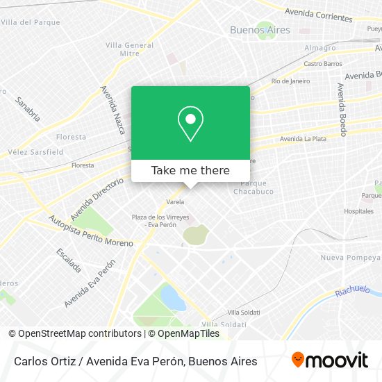 Mapa de Carlos Ortiz / Avenida Eva Perón