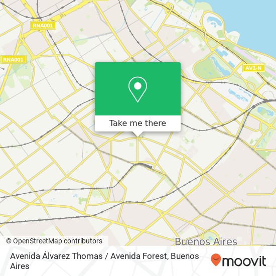 Mapa de Avenida Álvarez Thomas / Avenida Forest