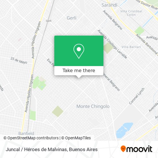 Mapa de Juncal / Héroes de Malvinas