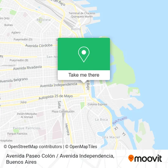 Mapa de Avenida Paseo Colón / Avenida Independencia