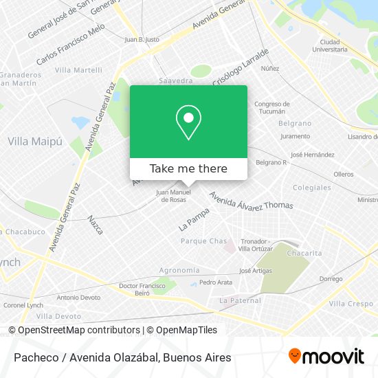 Pacheco / Avenida Olazábal map