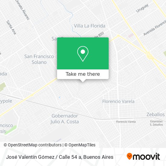 José Valentín Gómez / Calle 54 a map