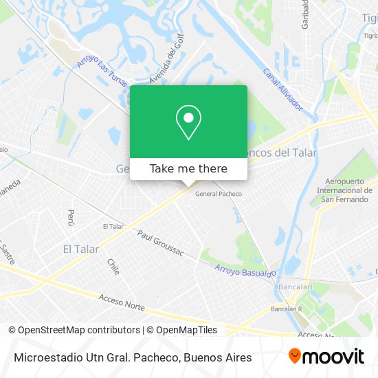 Mapa de Microestadio Utn Gral. Pacheco