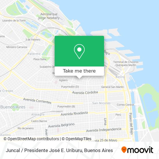 Juncal / Presidente José E. Uriburu map