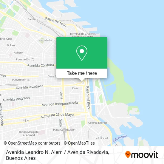 Avenida Leandro N. Alem / Avenida Rivadavia map