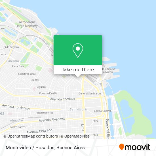 Montevideo / Posadas map