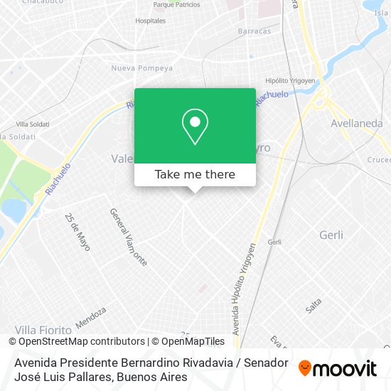 Avenida Presidente Bernardino Rivadavia / Senador José Luis Pallares map