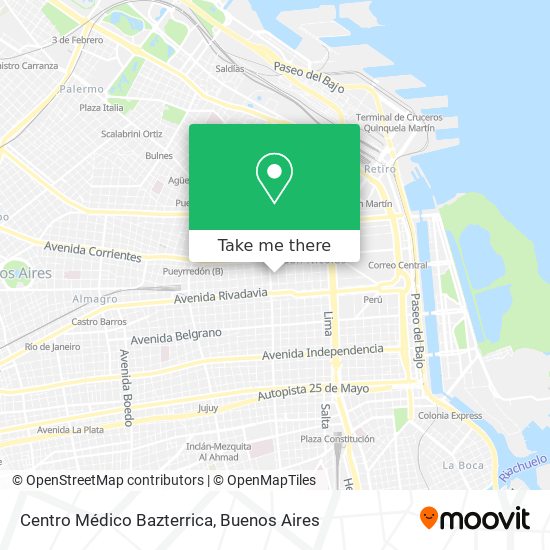 Mapa de Centro Médico Bazterrica