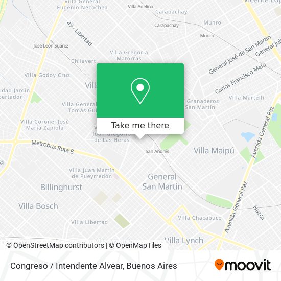 Congreso / Intendente Alvear map
