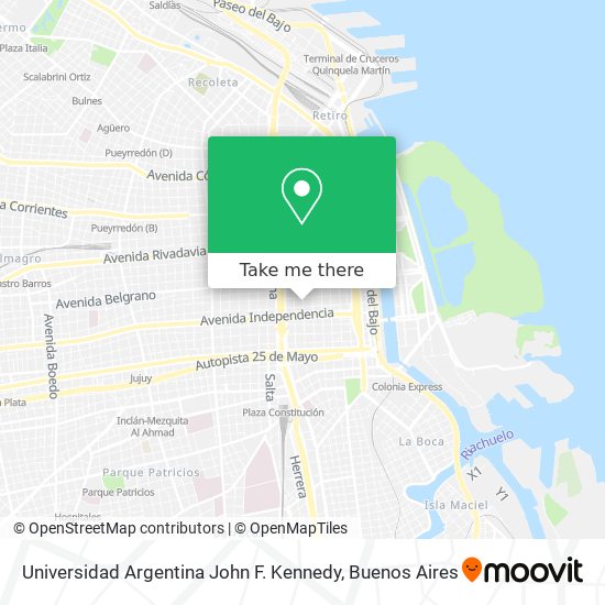 Universidad Argentina John F. Kennedy map