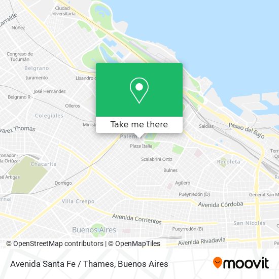 Avenida Santa Fe / Thames map