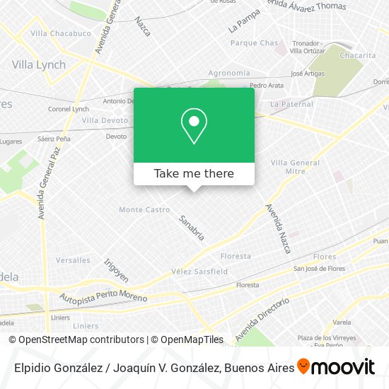 Elpidio González / Joaquín V. González map