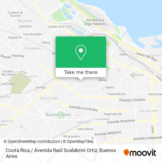 Costa Rica / Avenida Raúl Scalabrini Ortiz map