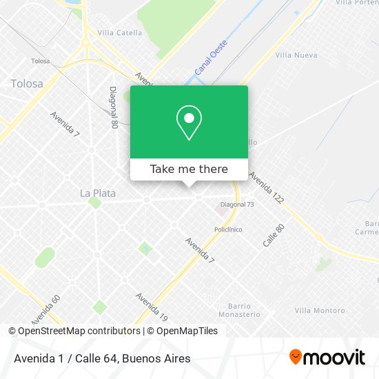 Avenida 1 / Calle 64 map