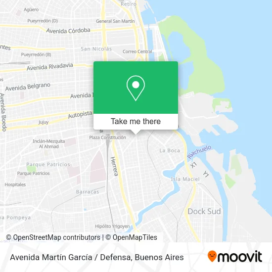 Avenida Martín García / Defensa map