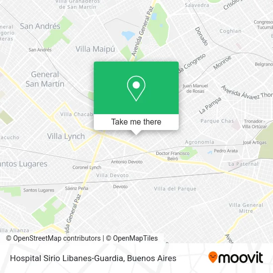 Mapa de Hospital Sirio Libanes-Guardia