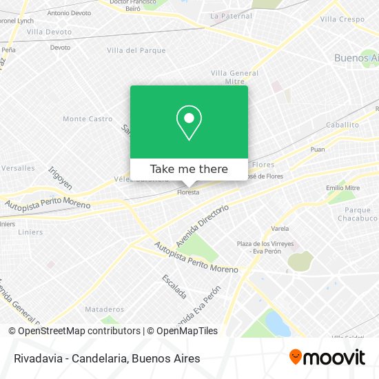 Rivadavia - Candelaria map