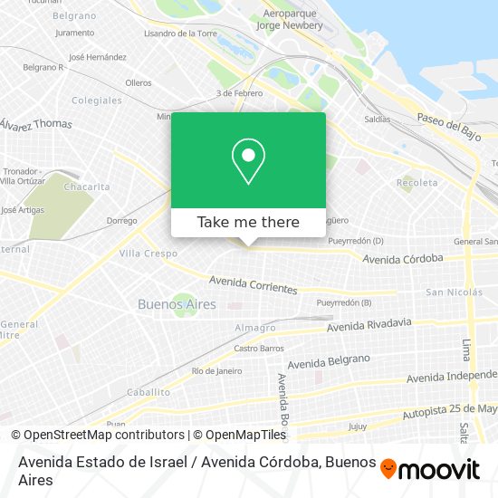 Mapa de Avenida Estado de Israel / Avenida Córdoba